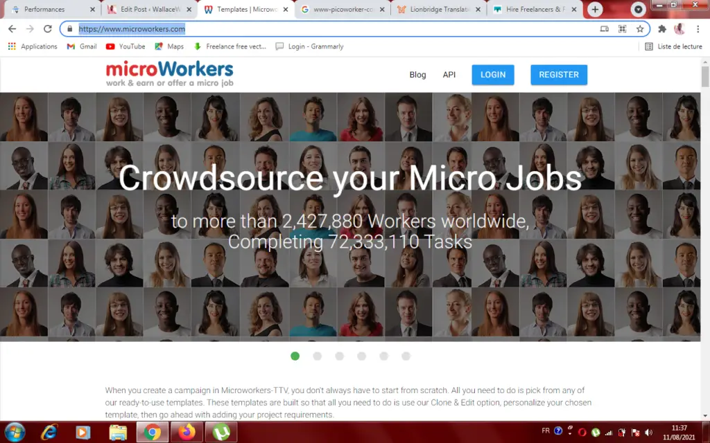 microworkers login page