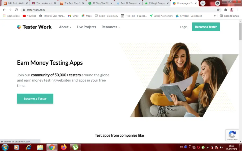 test out websites with testerWork.com