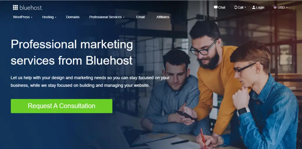 Professional marketing services from bluehost