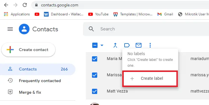 email list in gmail
