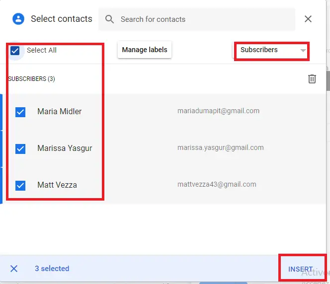 Mailing list in Gmail